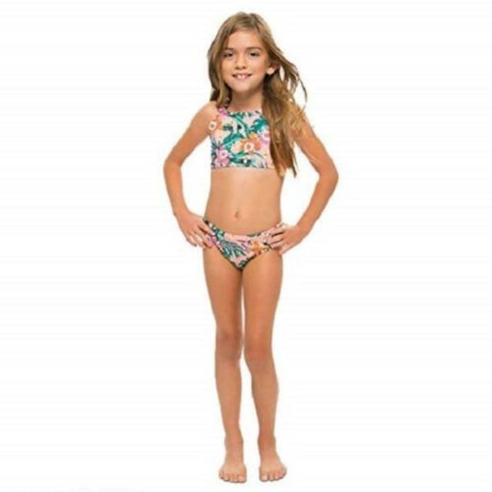 Vanilla Beach Girls' Scallop Trim 2-Piece Bikini